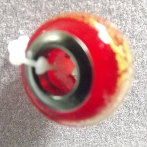 Red and Gold 925 Murano Glass Bead - Picture 2 of 7